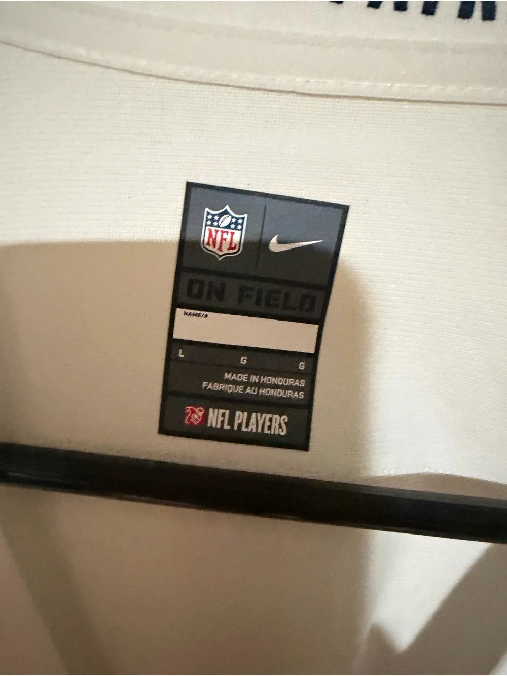 Wom Nike White New England Patriots #1 Football Jersey with Red & Blue Accents